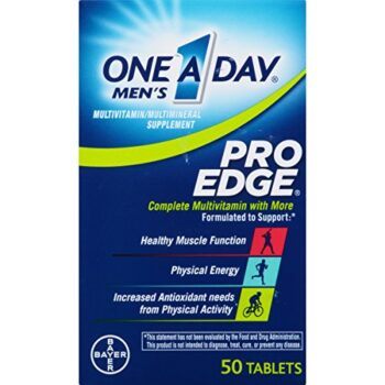 One A Day Men’s Pro Edge Multivitamin, Supplement with Vitamin A, Vitamin C, Vitamin D, Vitamin E and Zinc for Immune Health Support* and Magnesium for Healthy Muscle Function, Tablet 50 Count