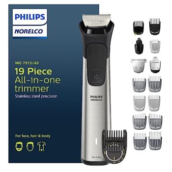Philips Norelco Multigroom Series 7000, Mens Grooming Kit with Trimmer for Beard, Head, Hair, Body, Groin, and Face - NO Blade Oil Needed, MG7910/49