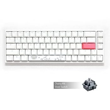 Ducky One 2 SF RGB Pure White RGB LED 65% Double Shot PBT Mechanical Keyboard (Cherry MX Silent Red)