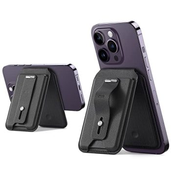 ESR Magnetic Wallet (HaloLock), Geo iPhone Wallet Stand with Full Find My Functionality, Compatible with MagSafe Wallet, Wallet Tracker with Adjustable Stand, for iPhone 15/14/13/12 Series, Black