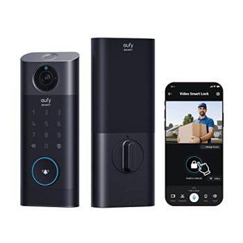 eufy Security Video Smart Lock S330, 3-in-1 Camera+Doorbell+Fingerprint Keyless Entry Door Lock,BHMA, WiFi Door Lock,App Remote Control,2K HD,Doorbell Camera with Chime,No Monthly Fee,SD Card Required