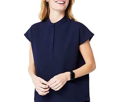 FIGS Rafaela Oversized Scrub Top for Women — Navy Blue, S