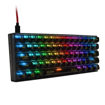 HEXCORE Anne PRO 2 Discovery, 60% Mechanical Keyboard, Bluetooth 5.0 and Wired Connection, RGB Backlit, Hot Swappable, Frosted Compact Keyboard 61 Keys | Gateron Brown Switch, Black Crystal