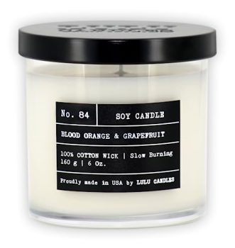 Lulu Candles | Blood Orange & Grapefruit | Luxury Scented Soy Jar Candle | Hand Poured in The USA | Highly Scented & Long Lasting - 6 Oz.