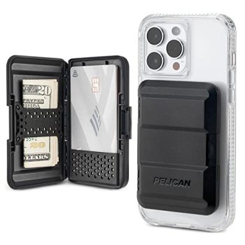 Pelican Magnetic Wallet & Card Holder - Heavy Duty Snap-on MagSafe Wallet - Detachable Hard Shell Lightweight iPhone Wallet - For iPhone 14 Pro Max/ 14 Pro/ 14/ 13 Pro Max/ 13 Pro/ 12 Pro Max - Black