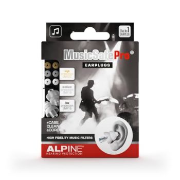 Alpine MusicSafe Pro - High Fidelity Earplugs for Musicians - 3 Interchangeable Premium Filter Sets: 16, 19 & 22 dB - Professional Musician Hearing Protection - Transparent