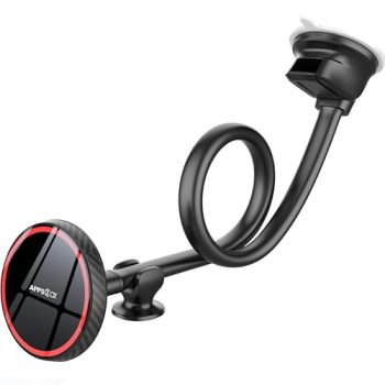 APPS2Car for Magsafe Car Mount fits iPhone 15 Pro Max Plus 14 13 12 Mini Upgraded Adjustable 13-Inch Long Arm Suction Cup Windshield Magnetic Phone Holder Compatible with All Phones, 17 Strong Magnets
