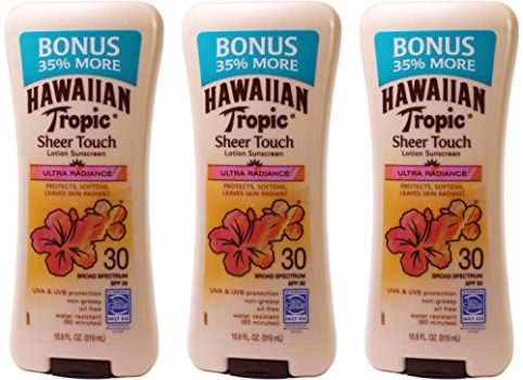 Hawaiian Tropic Sheer Touch Broad Spectrum Sunscreen Lotion, Ultra Radiance, SPF 30, 10.8 Ounce, (Pack of 3)