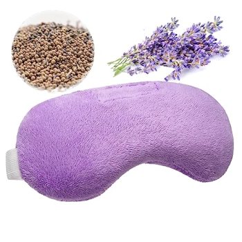 Lavender Eye Mask, Aromatherapy Weighted Eye Mask for Dry Eyes, Sleep Mask for Men Women, Hot Cold Therapy Eye Cover for Compression Pain Relief, Eye Pillow for Puffy Eyes, Migraine, Sinus Pain-Purple