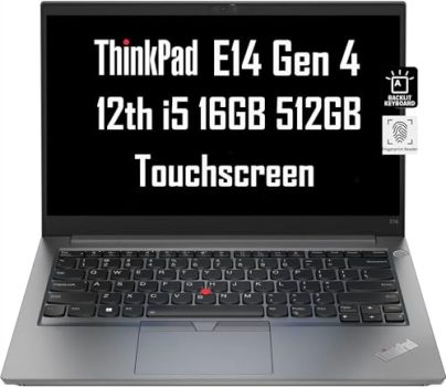 Lenovo ThinkPad E14 Gen 4 14" FHD Touchscreen (Intel Core i5-1235U, 16GB RAM, 512GB SSD, 10-Core Beat i7-1165G7) Business Laptop, Backlit, FP, 1080P Webcam, Narrow Bezel, Win 11 Pro, 2024, Metallic