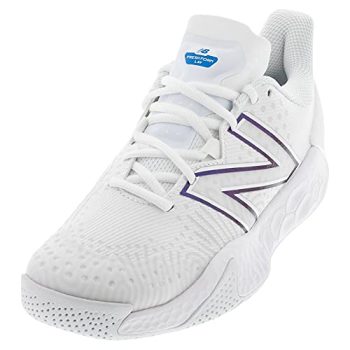 New Balance Men's Fresh Foam X Lav V2 Hard Court Tennis Shoe, White/Laser Blue, 10