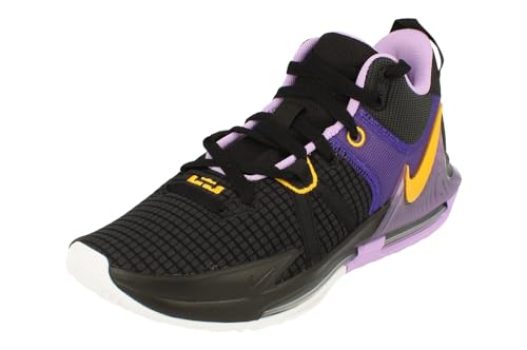 Nike Men's Lebron Witness 7 Basketball Shoe, Black/University Gold-Lilac, 9 M US