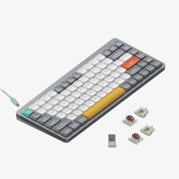 nuphy Air75 V2 Portable 75% Mechanical Keyboard,Wireless Keyboard,Supports Bluetooth/2.4G/USB-C RGB Bluetooth Keyboards,Compatible with Windows/Mac OS/Linux Systems Grey-Gateron Brown Switch
