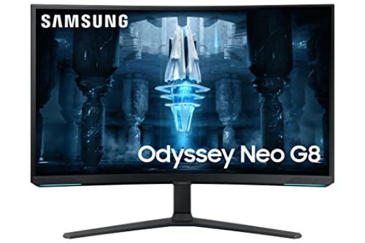 SAMSUNG 32" Odyssey Neo G8 4K UHD 240Hz 1ms G-Sync 1000R Curved Gaming Monitor, Quantum HDR2000, AMD FreeSync Premium Pro, Matte Display, Ultrawide Game View, DisplayPort, Black & White, 2022