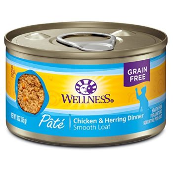 Wellness Complete Health Grain-Free Wet Canned Cat Food, Natural Ingredients, Made with Real Meat, All Breeds, Smooth Pate (Chicken & Herring, 3 Ounce (Pack of 24)