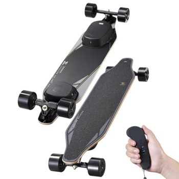 WOWGO Electric Skateboard with 12S/2P 216Wh Battery Dual 550W Motors, E Longboard for Beginners Adults Max Load 330 LBS, 90mm Wheels Skateboards with 14.3 Miles Range -2S MAX