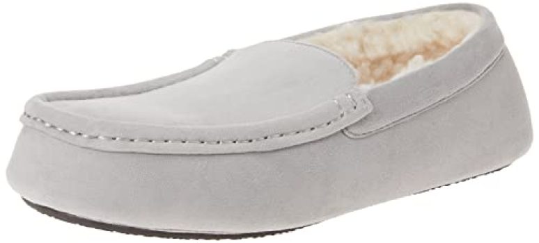 Amazon Essentials Men's Moccasin Slipper, Grey Microsuede, 11