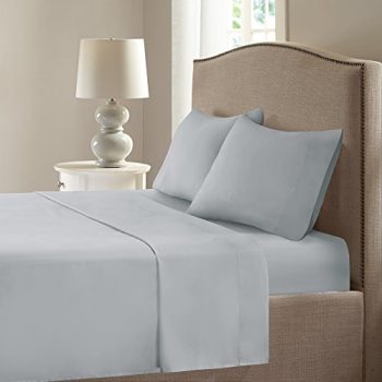 Comfort Spaces Queen Cooling Sheets, Moisture Wicking Coolmax Sheets, Soft, Colorfast Sheet Set, Cooling Bed Sheets For Hot Sleepers, Elastic Deep Pocket Fits Up to 16" Mattress, Queen Grey 4 Piece