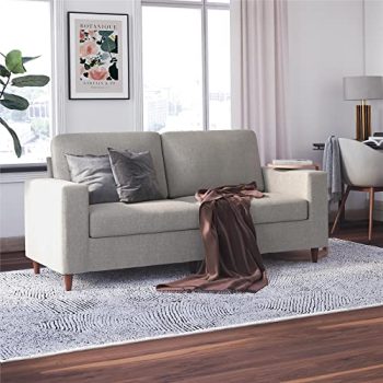 DHP Liah 3-Seater Sofa with Pocket Spring Cushions, Light Gray