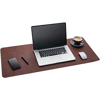 Gallaway Leather Mat, Office Desk Pad, Large 36" x 17" Dark Brown, Desk Mats on Top of Desks, Gift Ready Elegant Computer Cover Desk Pad Protector PU Leather