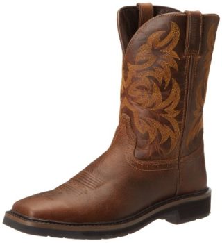 Justin Original Work Men's Stampede Pull On Square Toe, Rugged Tan, 12 D US