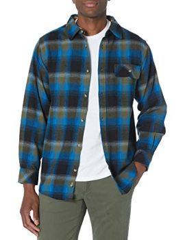 Legendary Whitetails Men's Buck Camp Flannel Shirt, Plaid Button Down with Corduroy Cuffs, X-Large