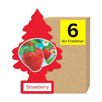 LITTLE TREES Car Air Freshener | Hanging Paper Tree for Home or Car | Strawberry | 6 Pack