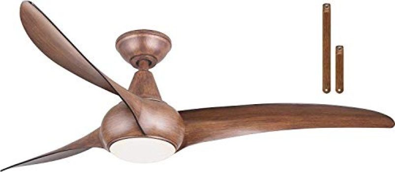 Minka Aire F844-DK Light Wave LED 52" Brown Low Profile Ceiling Fan with Light, Remote Control and 3.5 Inch Downrod