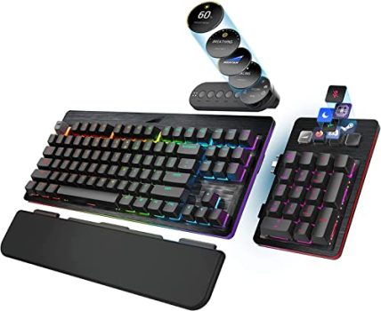 Mountain Everest Max Mechanical Gaming Keyboard - USB Passthrough - Cherry MX Hot-Swappable Switches - RGB Backlit (Midnight Black, Blue - Tactile & Clicky)