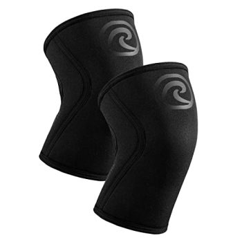 Rehband RX Knee Support for Strength Training & Fitness - 7mm Neoprene Knee Sleeve, Flexible & Non-Slip, Knee Sleeve for Men & Women, Colour:Carbon/Black - 1 Pair, Size:Small