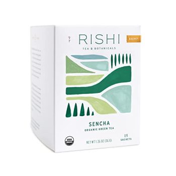 Rishi Tea Sencha Green Tea | USDA Organic Direct Trade Sachet Tea Bags, Certified Kosher Caffeinated Japanese Green Tea | 15 Count (Pack of 1)