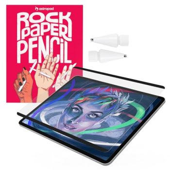 Rock Paper Pencil – Paper Screen Protector for iPad Pro 11 inch and iPad Air + Apple Pencil Tips Replacement 2 Pack – Compatible with Apple Pencil 1st/2nd Gens – Magnetic – Drawing – Writing