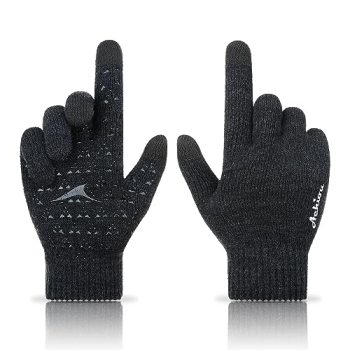 Achiou Winter Gloves for Men Women, Touch Screen Texting Warm Gloves with Thermal Soft Knit Lining,Elastic Cuff