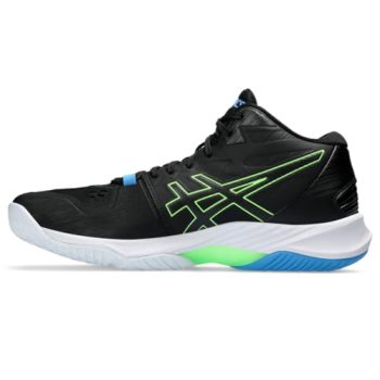 ASICS Men's Sky Elite FlyteFoam Mid Top 2 Volleyball Shoes, 10.5, Black/Lime Burst
