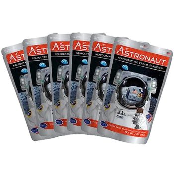 Astronaut Foods Freeze-Dried Ice Cream Sandwich, NASA Space Dessert, Vanilla, 6 Count