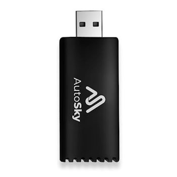 AutoSky Wireless CarPlay Adapter - Newest and Fastest 5Ghz Plug and Play - USB-C and USB-A Cables - Wired CarPlay Required