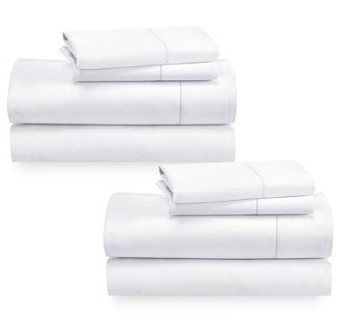 California Design Den 2-Pack Queen Bedsheet Sets - 400 Thread Count 100% Cotton Sateen - Extra Soft, Breathable & Cooling Sheets, Wrinkle Resistant 2 Sets of Deep Pocket Bed Sheets - Bright White