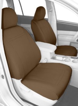 CalTrend Front Buckets Seats, NeoSupreme Seat Covers for 2014-2019 Toyota Highlander Beige Insert and Trim