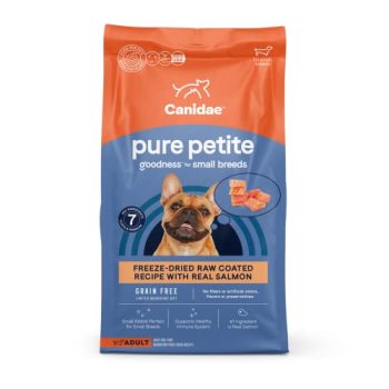 Canidae Pure Grain Free Petite Small Breed Limited Ingredient Diet Raw Coated with Fresh Salmon Dry Dog Food, 10 lbs