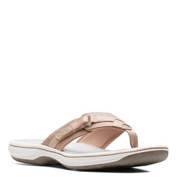 Clarks Women's Breeze Sea Flip-Flop, Taupe, 8