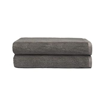 Cozy Earth Charcoal Ribbed Bath Sheet