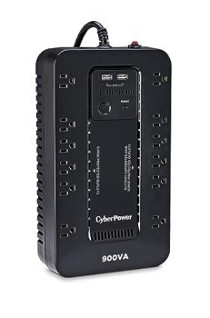 CyberPower ST900U Standby UPS System, 900VA/500W, 12 Outlets, 2 USB Charging Ports, Compact, Black