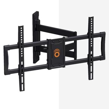 ECHOGEAR Corner TV Wall Mount for Big TVs - 24 Inches of Extension Plus Smooth Full Motion - Mount TVs Up to 65" in The Corner Or Up to 75" On A Flat Wall - Drilling Template & Cable Ties Included