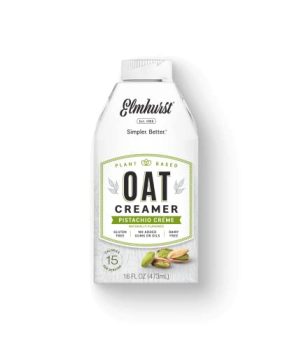 Elmhurst 1925 Pistachio Crème Oat Creamer, Plant-Based, Vegan, 16 Ounce (Pack of 6)