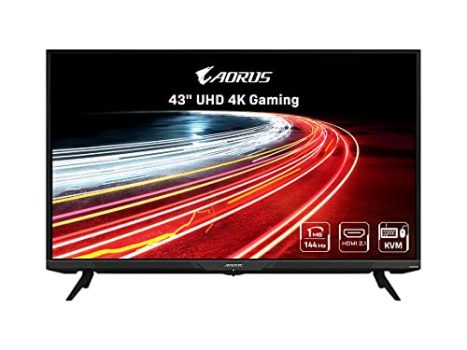 Gigabyte AORUS FV43U 43" 144Hz 2160p HBR3, NVIDIA G-SYNC Compatible, Exclusive Built-in ANC, 3840x2160 Display, 1ms Response Time, HDR, 96% DCI-P3, 1 DisplayPort 1.4, 2 HDMI 2.1, 2 USB 3.0, 1 USB C