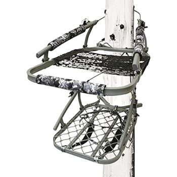 Hawk Ultra-Lite Climber Portable Aluminum Big Game Hunting Tree Stand with 20" x 27" Platform & Adjustable Net Seat
