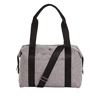 HeartSoul Madison Duffel Bag, Travel Tote Bag, Nurse Bag, One size, Heather Grey/Black