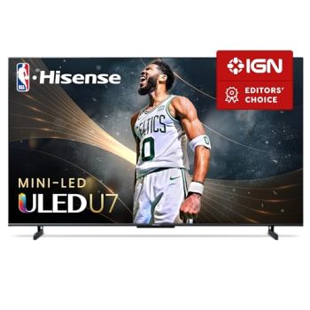 Hisense 75-Inch Class U7 Series Mini-LED ULED 4K UHD Google Smart TV (75U7K, 2023 Model) - QLED, Native 144Hz, 1000-Nit, Dolby Vision IQ, Full Array Local Dimming, Game Mode Pro, Alexa Compatibility