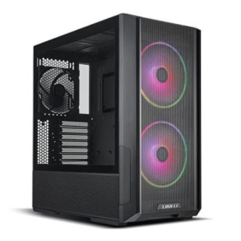 Lian Li Lancool 216 RGB Black Steel/Tempered Glass ATX Mid Tower Computer Case,2X 160 mm ARGB Fans Included - LANCOOL 216RX Black