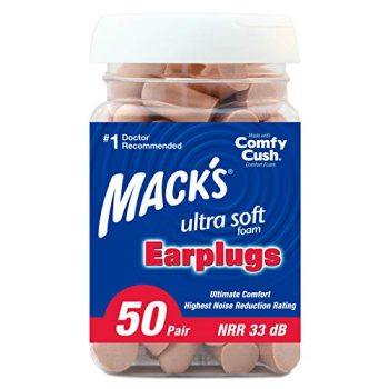 Mack's Ultra Soft Foam Earplugs, 50 Pair - 33dB Highest NRR, Comfortable Ear Plugs for Sleeping, Snoring, Travel, Concerts, Studying, Loud Noise, Work | Made in USA